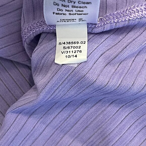 Athleta Shirt Womens Small Purple Micro Striped Racerback Tank Top Activewear - Picture 6 of 11